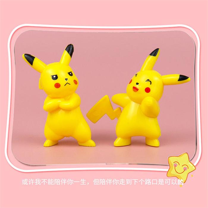 TAKARA TOMY Pokemon 6pcs/Set Pikachu Anime Figures Doll Cake Topper Acrylic Letter Birthday Party De