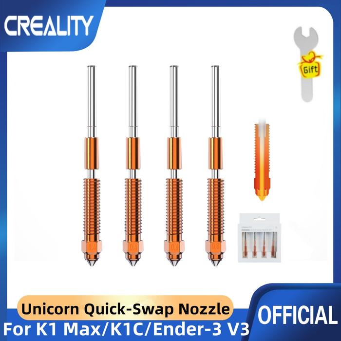 Creality K1C Nozzle Unicorn Quick Swap Nozzle Kit High Flow All-metal Integrated Tri-metal Nozzle K