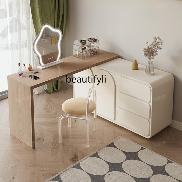 Cream Style Dressing Table Bedroom Modern Minimalist Storage Cabinet Integrated Small Apartment Make