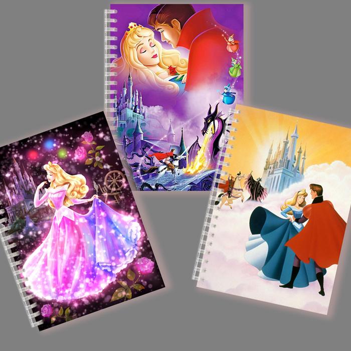 A5 Spiral Notebook Disney Sleeping Beauty Girls Aurora Cosplay Dress Princess Quote Note Book For Fa