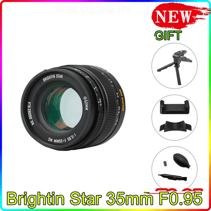 Brightin Star 35mm F0.95 Large Aperture Prime Lens for Sony E Mount Fujifilm X Canon M Canon RF-S Le