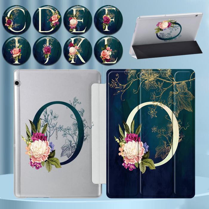 Initial Letter Series Tablet Case  Huawei MediaPad T3 10 9.6-inch/MediaPad T5 10 10.1-inch Funda PU 