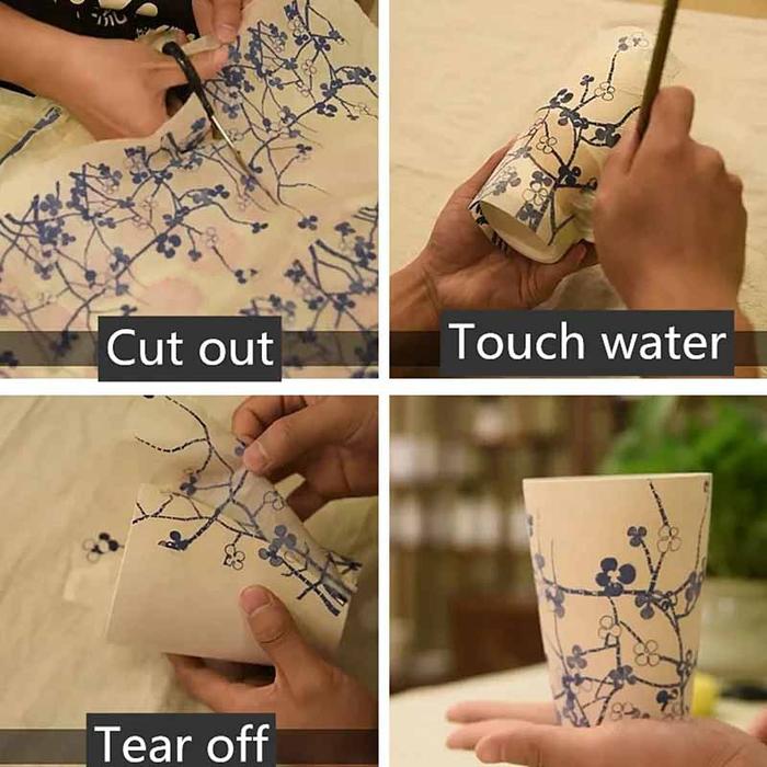 1PC Pottery Art Transfer Paper Glaze Underglaze Black Flower Paper Ceramic Decal Paper DIY Polymer C