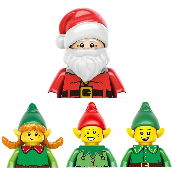 TV6302 TV6303 2024 Christmas Gift Elf Santa Claus Building Blocks Mini Action Figure Toys