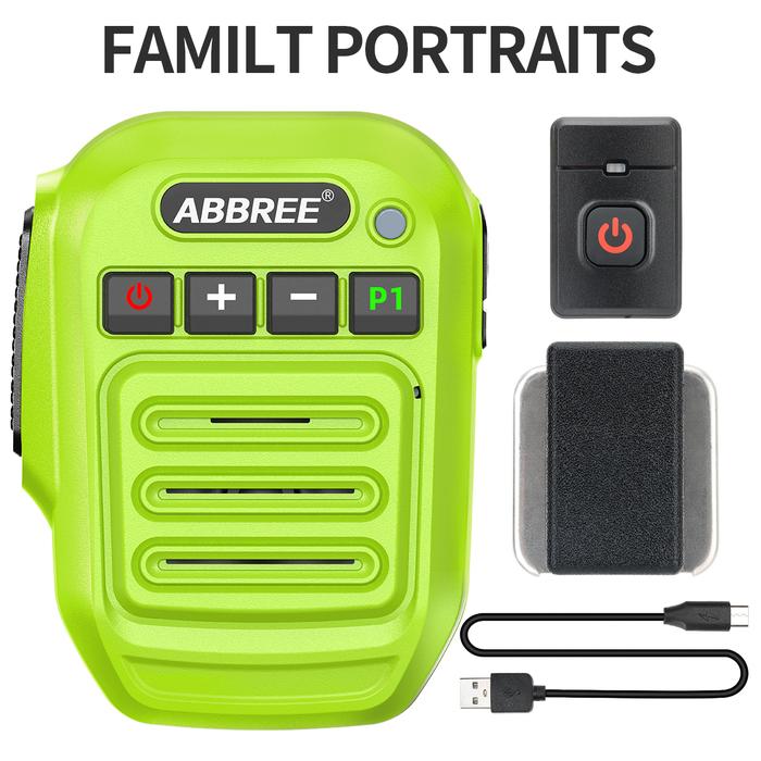ABBREE Wireless Mic Bluetooth PTT Handsfree Speaker Microphone for Baofeng UV-5R UV-21 BF-888S Quans