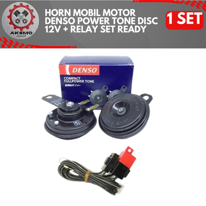 Klakson / Horn Mobil Motor DENSO POWER TONE DISC 12V + Relay Set/klakson/klakson mobil