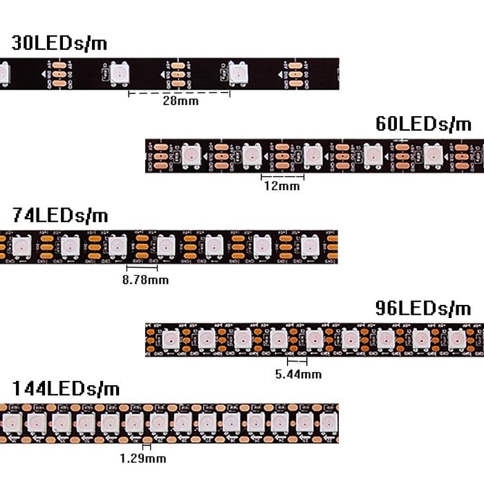 5V WS2812B WS2812 Digital Flexible Individually Addressable Pixel Led Strip RGB LED Strip 30/60/74/9