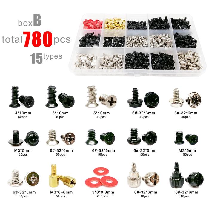 305/780pcs Computer PC Case Hard Disk Drive Fan Motherboard Power Supply Server Assemble Repair Hand