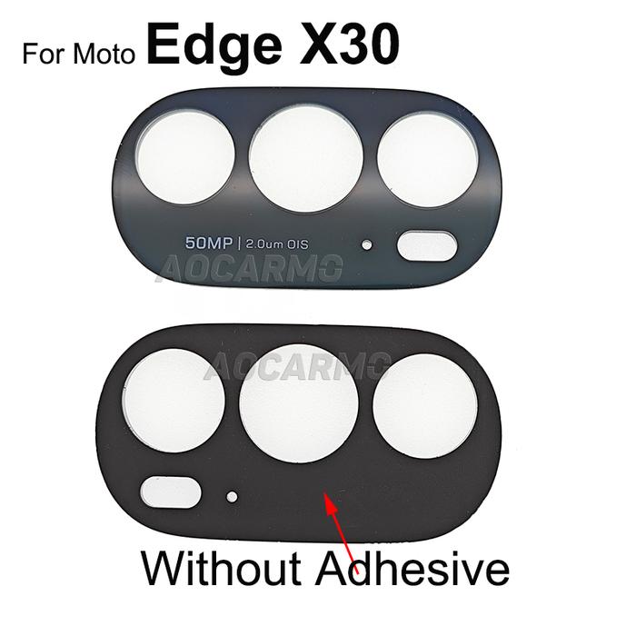 Aocarmo Back Rear Camera Glass Lens With Adhesive Replacement For Motorola Edge 30 Pro X30 Edge Plus
