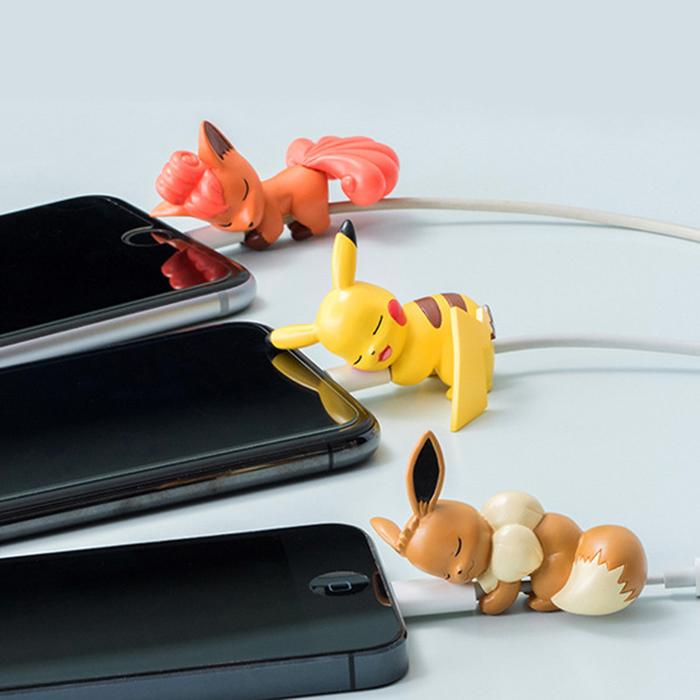 Pokemon Cute Pikachu Data Cable Protective Sleeve Figure Buckle Usb Charging Cable Thread Bite Prote