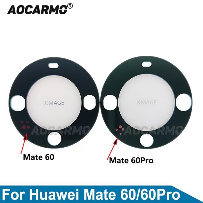 Aocarmo Black / Silver For Huawei Mate 60 60Pro Pro Rear Back Main Camera Lens Glass Replacement Par