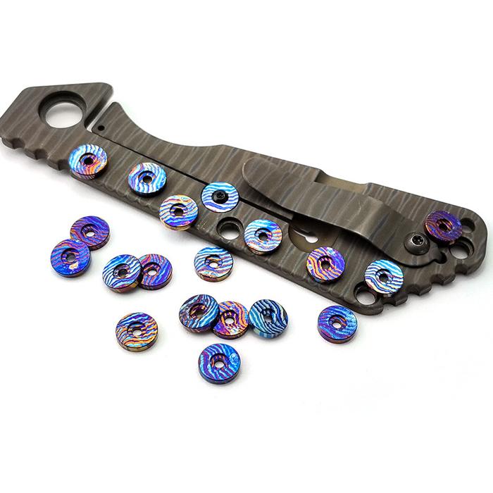 Titanium Fold Knife Accessory Damascus Lockbar Stabilizer Thumb Button Screw  Strider SMF SNG Rick H