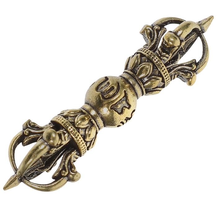 Tibetan Vajra Dorge Buddha Statue Vintage Buddhism Dorje Vajra Phurba Instrument Brass Amulet Handma