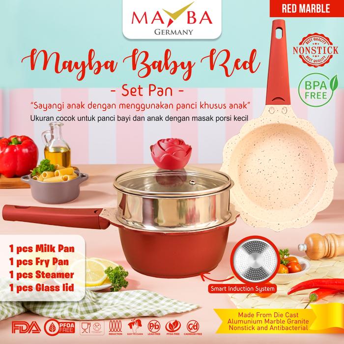 CUCI GUDANG MAYBA PANCI SET Mpasi Bayi Black Granite Original Mayba Germany Peralatan Masak Anak Bal