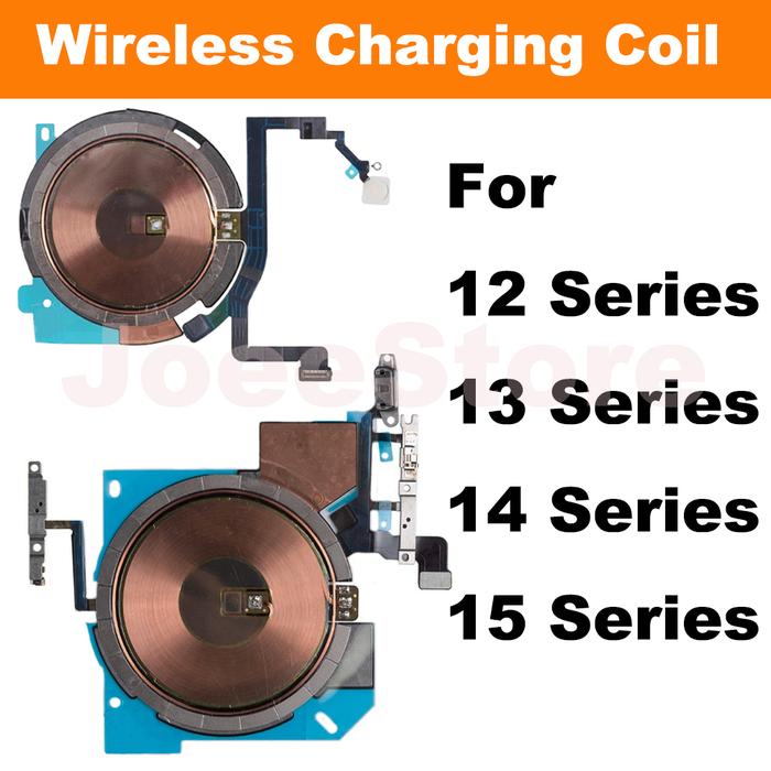 Wireless Charging Coil iPhone 15 14 13 12 Pro Max Mini Plus Magnet Power Volume Button Flashlight
