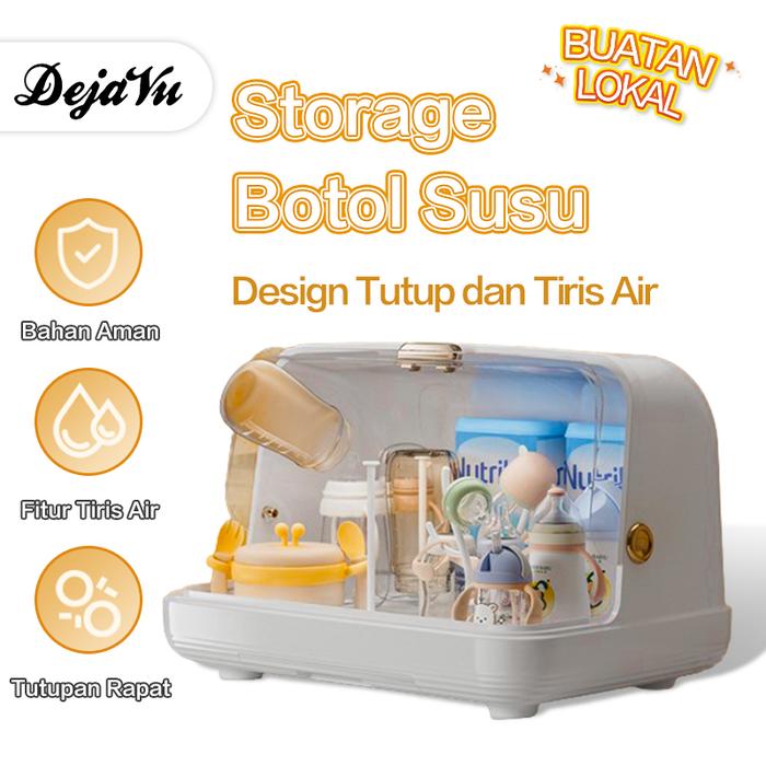 TERJAMIN 【BELI LOKAL】Dejavu Rak Piring Pengering Alat Makan Anti Jamur Tempat Alat Makan Dengan Penu