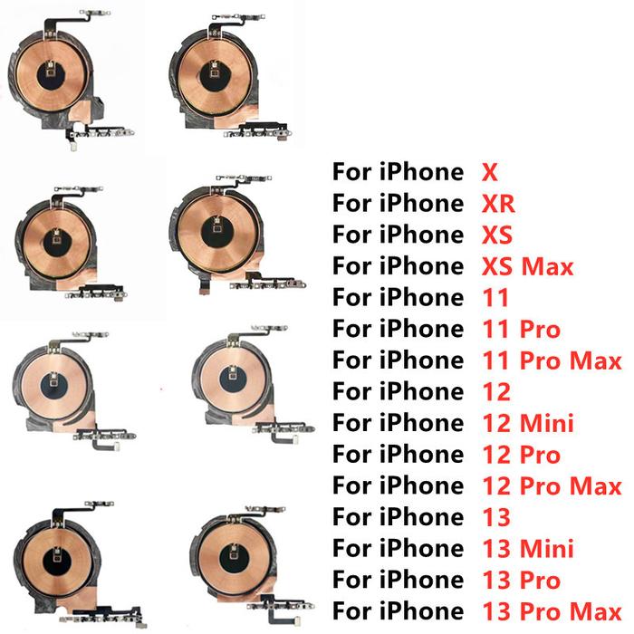 NFC Chip Wireless Charger Charging Panel Coil Volume Button Flex Cable Sticker iPhone X XR XS 11 1