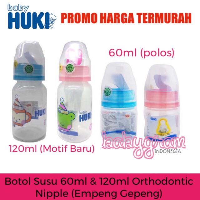BIG SALE Huki Perlengkapan Bayi Botol Susu Dot Orthodontic - Botol Susu Bayi 60ml 120ml 250ml