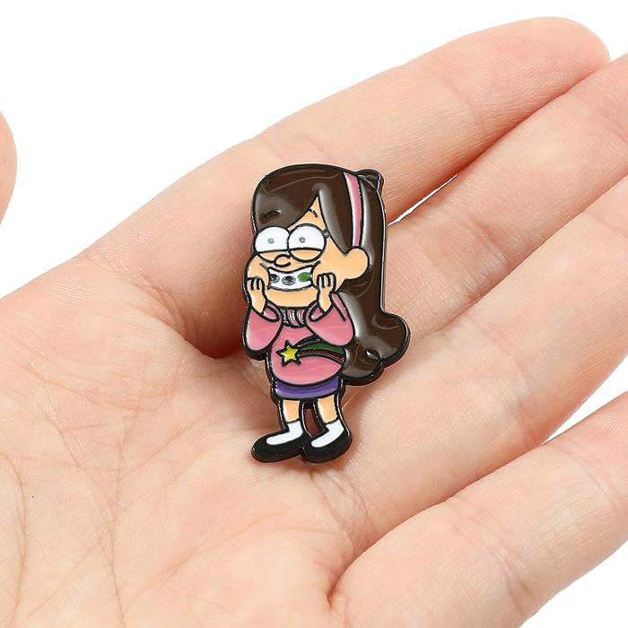 Gravity Falls Lapel Pins Disney Anime Figure Mabel Dipper Pines Badge Metal Enamel Brooch for Kids G