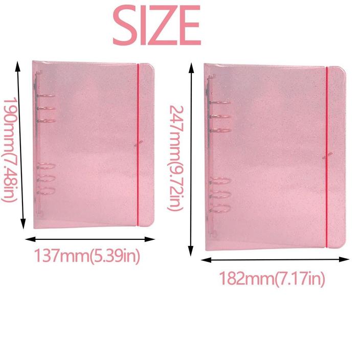 Creative Colored Binder Cover Waterproof Transparent Photo Card Holder A5/A6 Size 6 Rings Notebook P