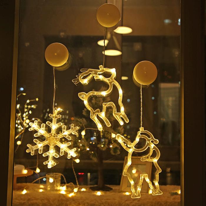 Christmas Ornaments Hanging LED Lights Bedroom Decoration Christmas Decorations Home Window Glass De