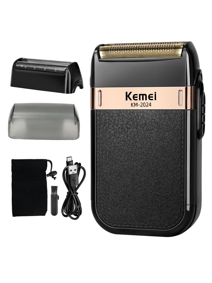 Kemei Electric Shaver for Men Waterproof Twin Blade Reciprocating Cordless Razor USB Rechargeable Sh
