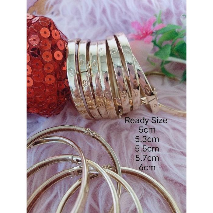 Swasa Original Branded Jewelry Gelang Simple Elegan Berkancing Ringan Lapis Emas Awet Dalam kuningan