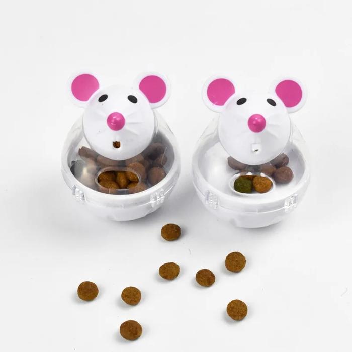 Cat Mice Food Tumbler Cat Food Toy Ball Interactive Cat Food Feeder Leak Food Interesting Plastic Ca