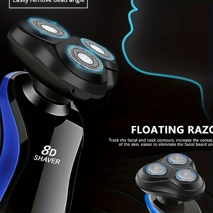 1pc 8D Multifunctional four-in-one electric shaver 4 washable beard shaver rechargeable men's shaver