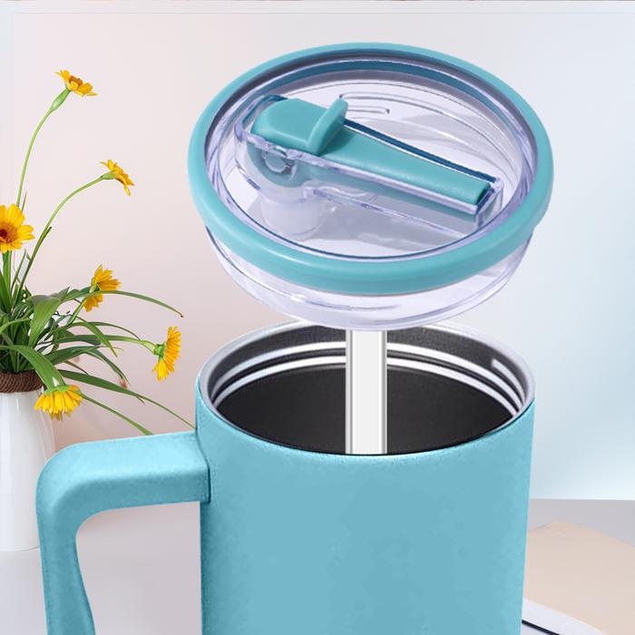 For Stanley Cup Cover Spill Proof Splash Resistant Tumbler Stainless Steel Car Mug Handle Straw Tumb