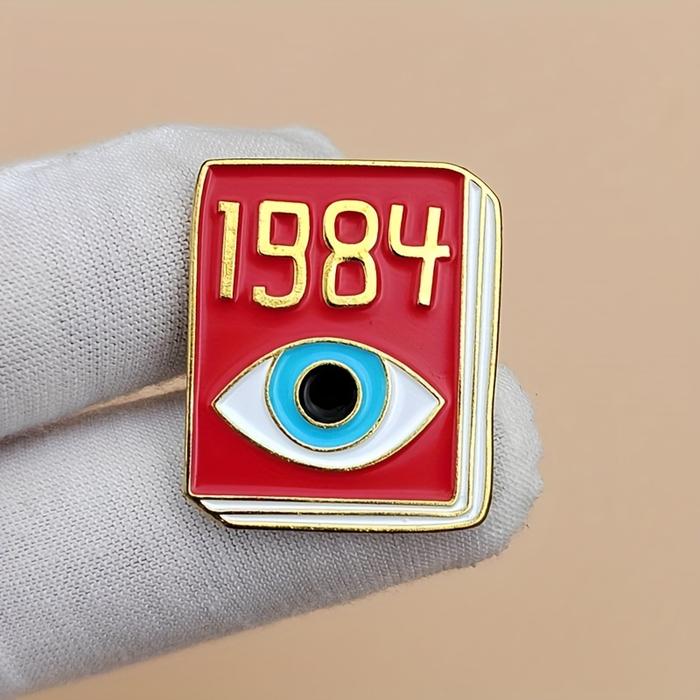1984 Novel-Inspired Brooch - Durable Metal Badge for Men, Fashionable Backpack Pin & Clothing Access