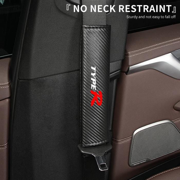 2Pcs Leather Car Safety Belt Shoulder Covers Auto Accessories For Honda Mugen Civic TYPE-R Accord Fi