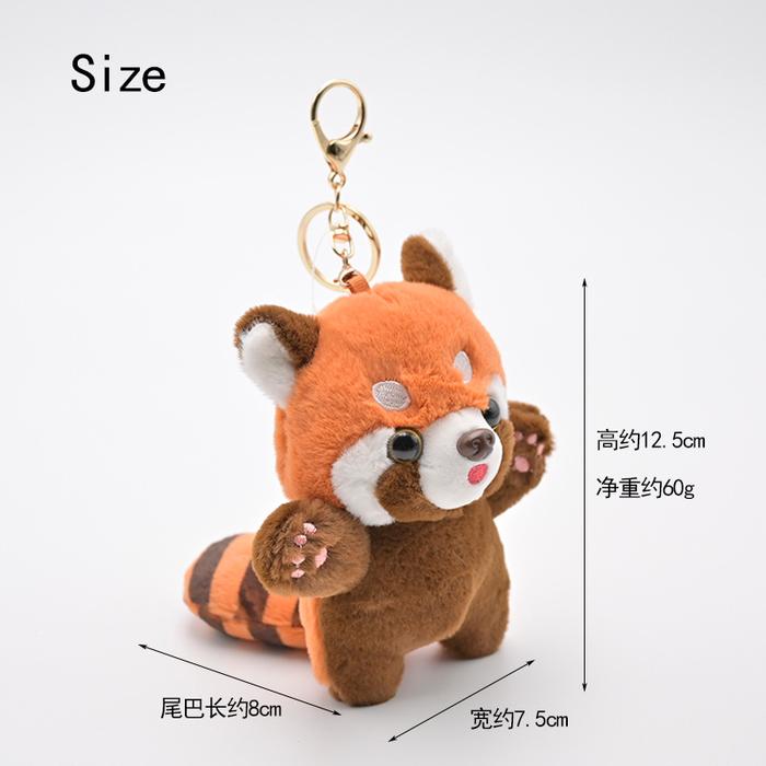 Cute Cartoon Red Panda Plush Toy Pendant Little Raccoon Doll Keychain Doll Playground Raccoon Stuffe