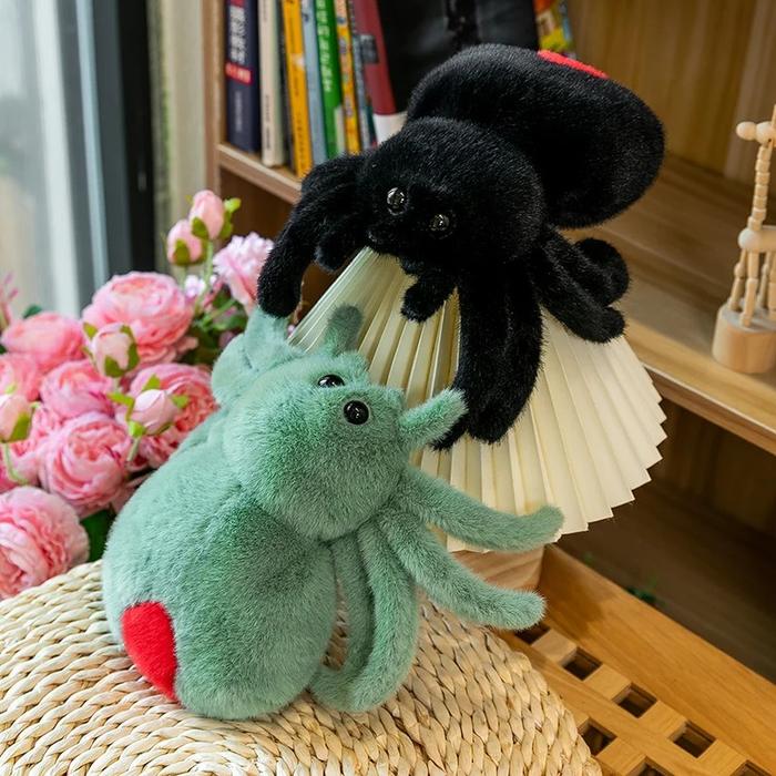 Simulation Black Spider Jumping Spider Doll Crawling Pet Doll Plush Cute Reptile Plush Toy Super Cut