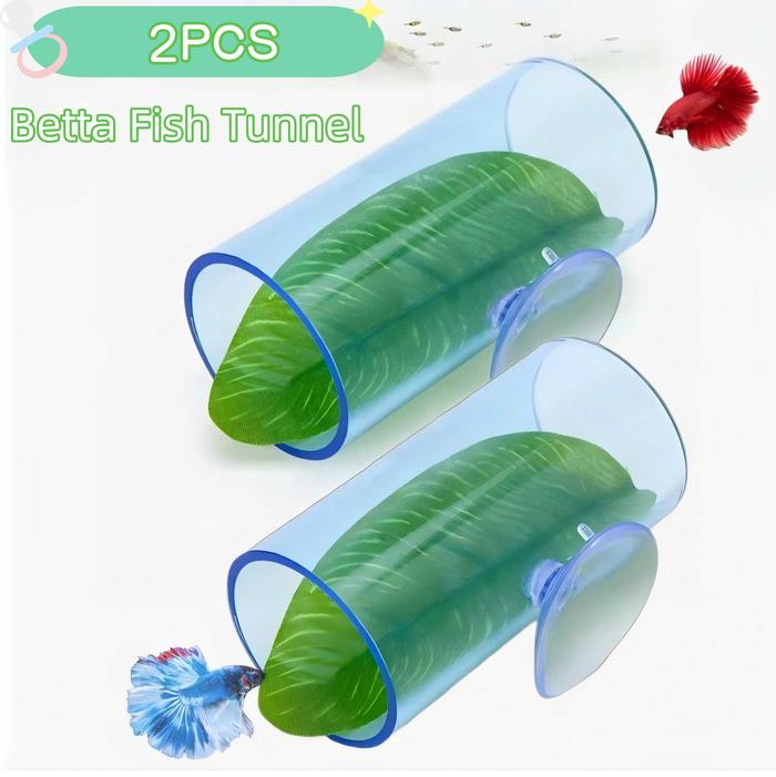 1/2Pcs Betta Fish Acrylic Tube Tunnel Hollow Design Fish Tank Decorations For Better Observation Fis