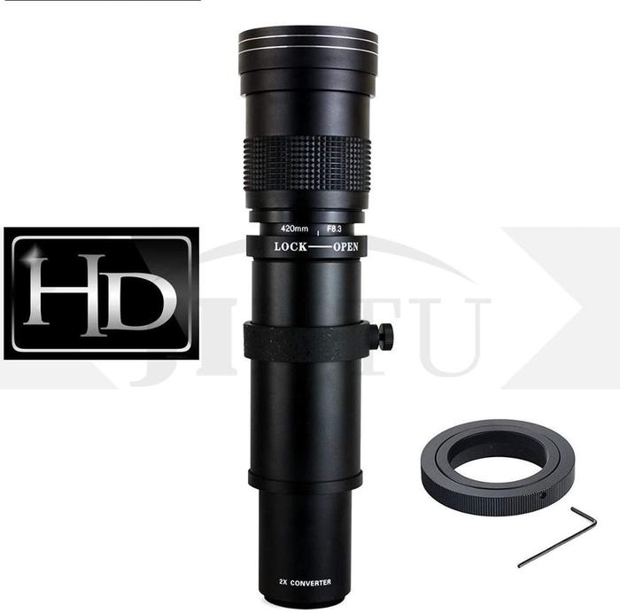 JINTU 420-1600mm F/8.3-16 Telephoto Lens Manual For Canon 80D 90D T3 T3i T4i T5 T5i T7 T6i T6s T7i S