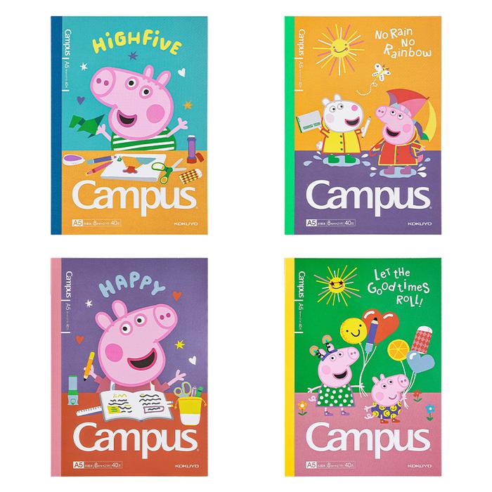 Japan Kokuyo Peppa Pig Wireless Binding B5 Notebook, Soft Cover, Diary, Journal, Wsg-Nb7Mb54