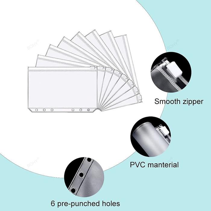 New A6 PU Leather Planner Budget Binder Notebook Cash Envelopes System Binder Pockets Money Saving B