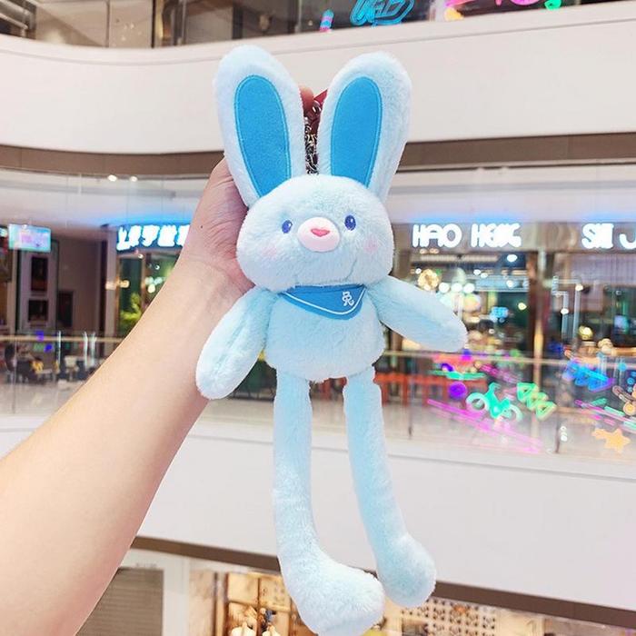 Pull The Rabbit Basket Stuffers Rabbit Keychain Pull Up Rabbit Plush Toys Soft Plushie Toys Stress R