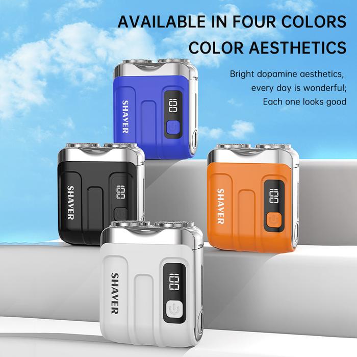 Electric Smart Shaver Household Shaver Digital Display Mini Dual Blade Rechargeable Shaver Powerful 