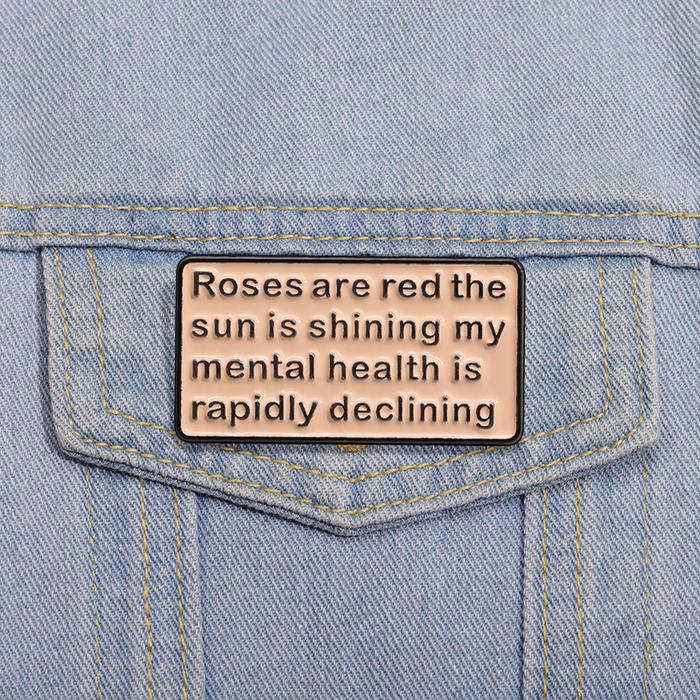 Mental Health Series Enamel Pins Social Anxiety Psychology Awareness Quotes Metal Badge Wholesale Je