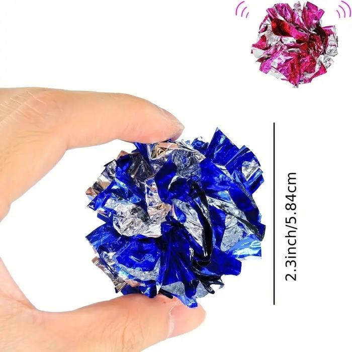 10pcs Colorful Crinkle Balls Sound Tin Paper Toy for Cat Durability Vocalization Dolls Playing Inter