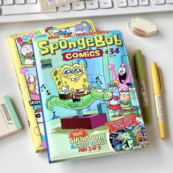Anime Spongebob Squarepants Notebook A5 Student Planner Notebook Color Inner Page Diary Draft Notepa