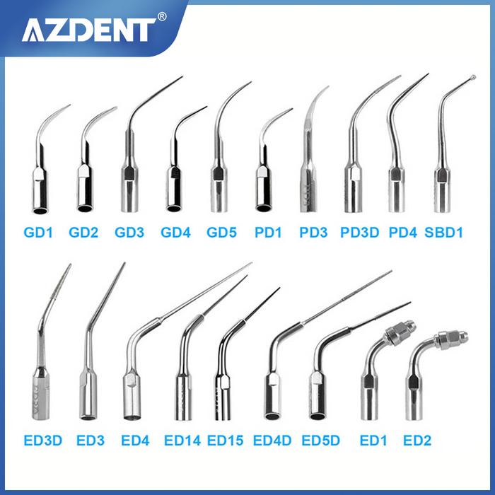 AZDENT 1pc Dental Ultrasonic Scaler Tip Scaling Periodontics Endodontics GD PD ED Tip Fit for SATELE