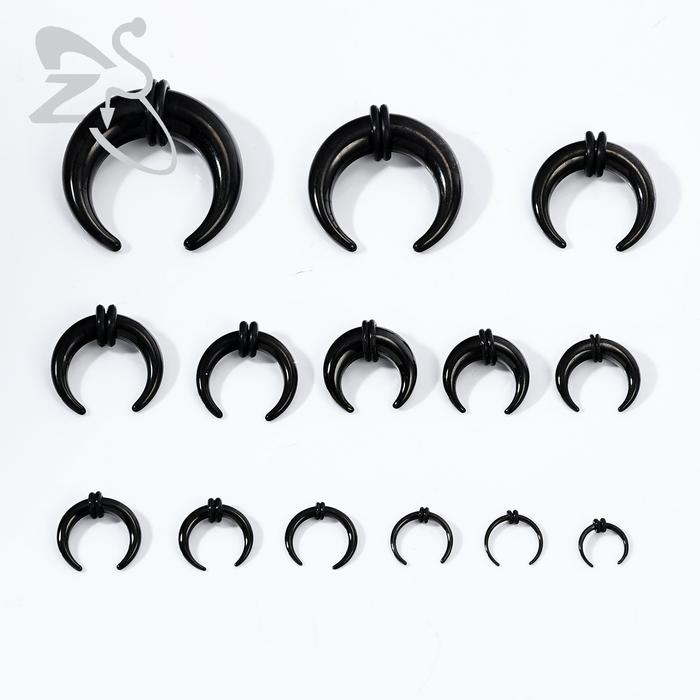 ZS 1PC 2G/4G/6G Buffalo Horn Nose Piercing Stainless Steel Pincher Septum Ring Stretcher Expander 8/