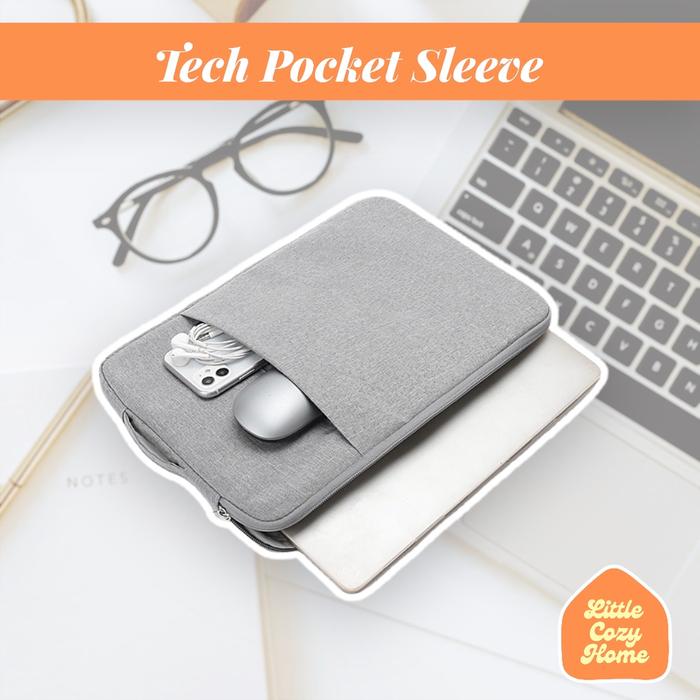 HARGA MIRING ! TECH POCKET LAPTOP SLEEVE 13 14 15 15.6 INCH / TAS LAPTOP SARUNG POUCH COVER KOMPUTER