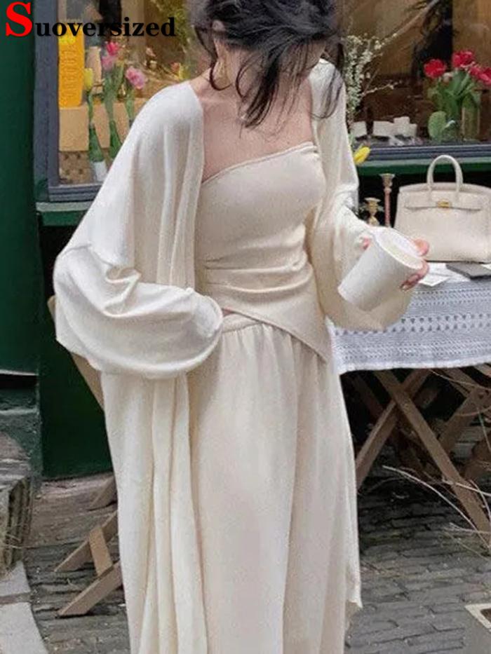 Loose Sunscreen Knitted Shawl Thin Korean Spring Cardigan Elegant