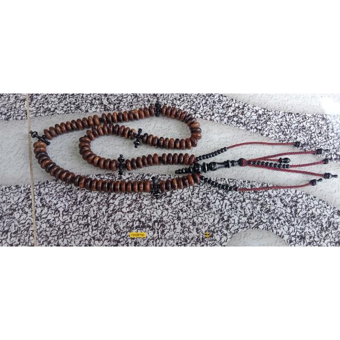 jaminan asli ORIGINAL agarwood tasbih gaharu ramin rajut at tijani (grade'A) halus rapi 14mm wangi v