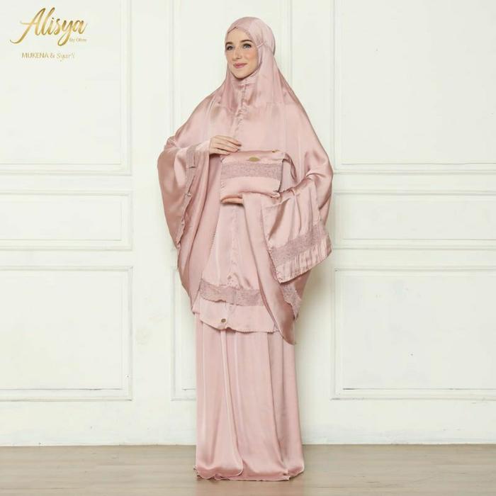 Mukena Silk Premium Sedina Lace Series Alisya By Olive | Mukena Dewasa Luxary Lux Mewah | Hampers wi