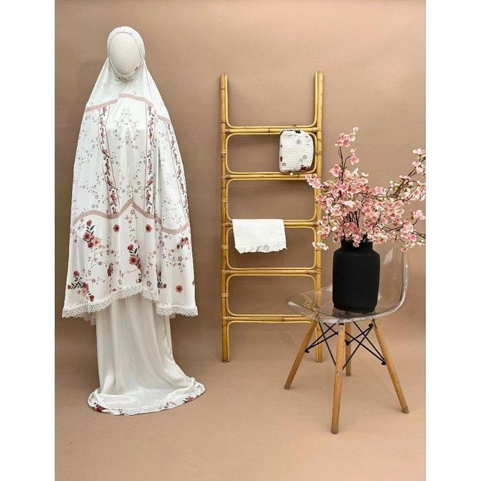 DEFECT SALE | MUKENA SILK SENJA SERIES WHITE ROYALE PREMIUM